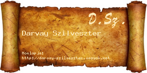 Darvay Szilveszter névjegykártya